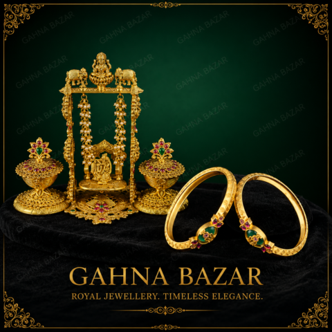 Royal Emerald Gold Bangle Set (Size-(2/4),(2/6),(2/8) )