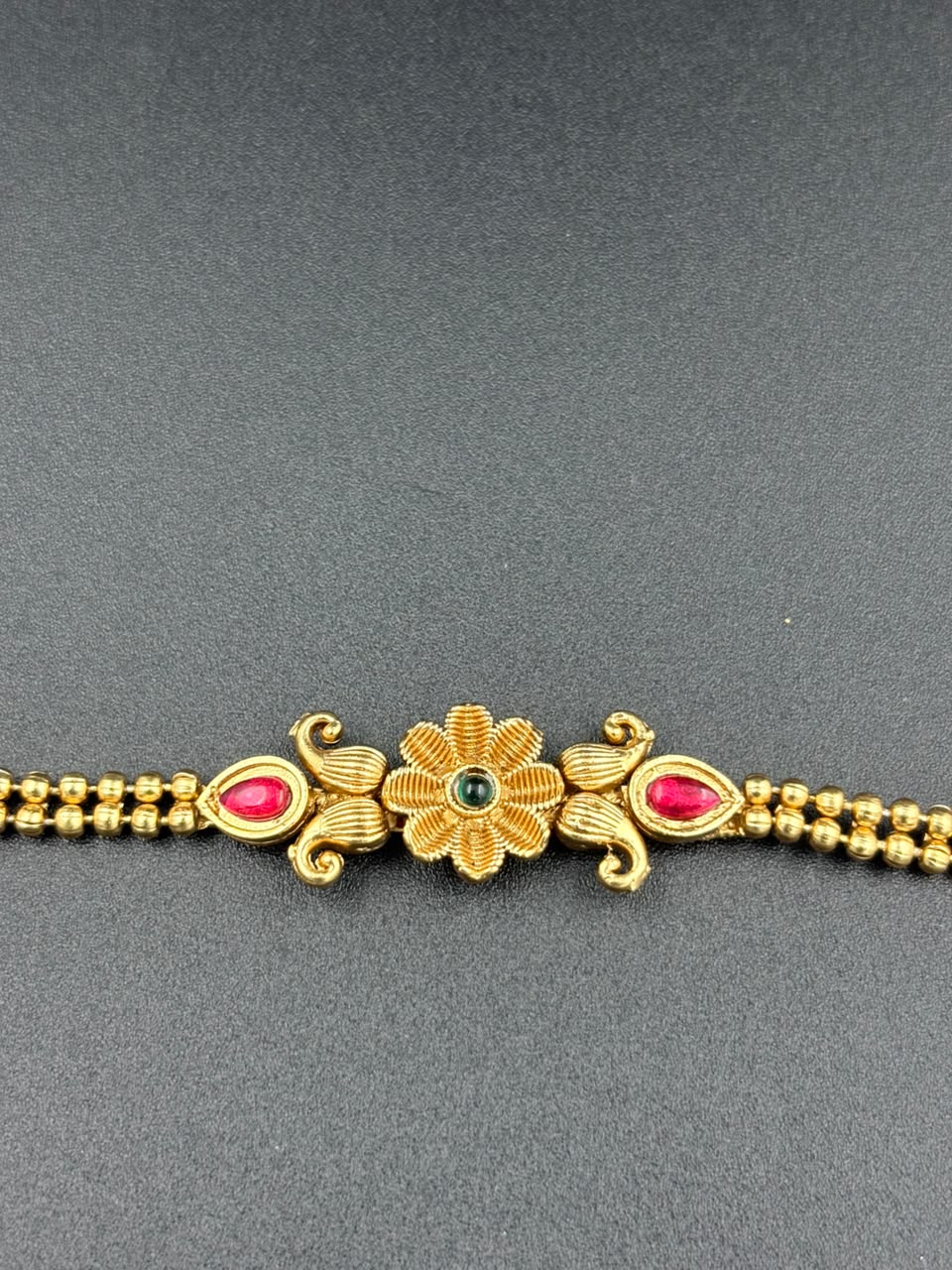 Gold-Plated Peacock Floral Bracelet - Image 2