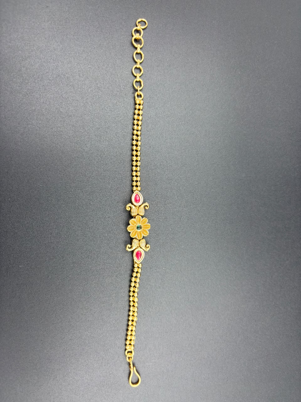 Gold-Plated Peacock Floral Bracelet - Image 3